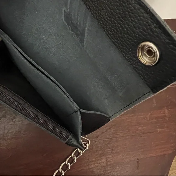 Harley Davidson Black Leather Chain Long Wallet - Picture 8 of 12